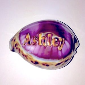 ❤️3/$25 Unique Gift Hand Carved Seashell name ASHLEY